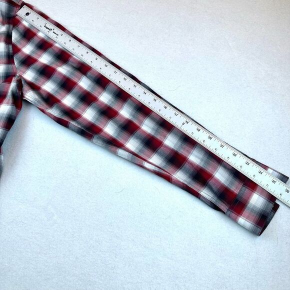 Vince Red Plaid Classic‎ Fit Long Sleeve Button Up Shirt Men’s L - Picture 10 of 10